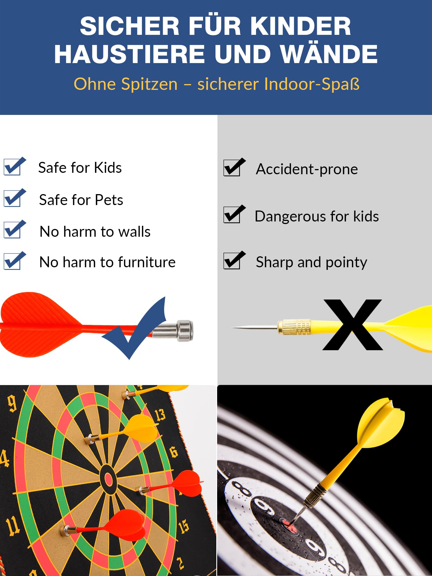 BATURU Magnetische Dartscheibe für Kinder ab 4 Jahren, doppelseitiges Magnet Dartboard mit 12 sicheren Darts, Geschenk für Jungen zum Geburtstag und Weihnachten, Indoor Outdoor Spiele