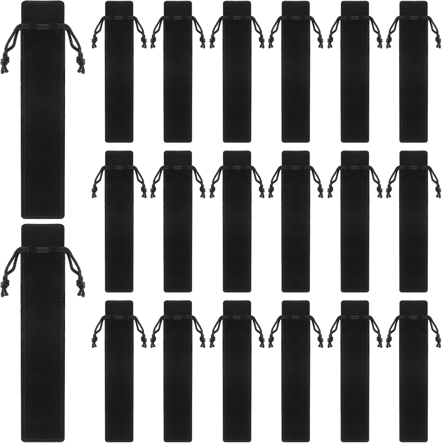 Koceci 36 Pcs Velvet Pen Pouch Black Soft Single Pen Holder - View #2
