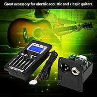 Vista 3 de Tbest Preamplificador de guitarra, ecualizador de preamplificador de guitarra, sintonizador digital F 5T 5 bandas, pastilla de sintonizador digital