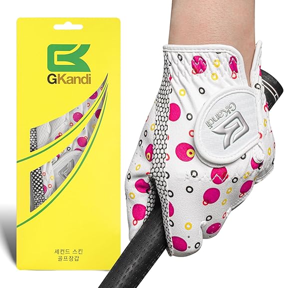Kids Golf Glove Left Hand Value 1 Pack, Breathable Grip Soft Comfort Elastic Fabric Golf Gloves for Boys Girls Junior Youth Tooddler Pink Age 3-13