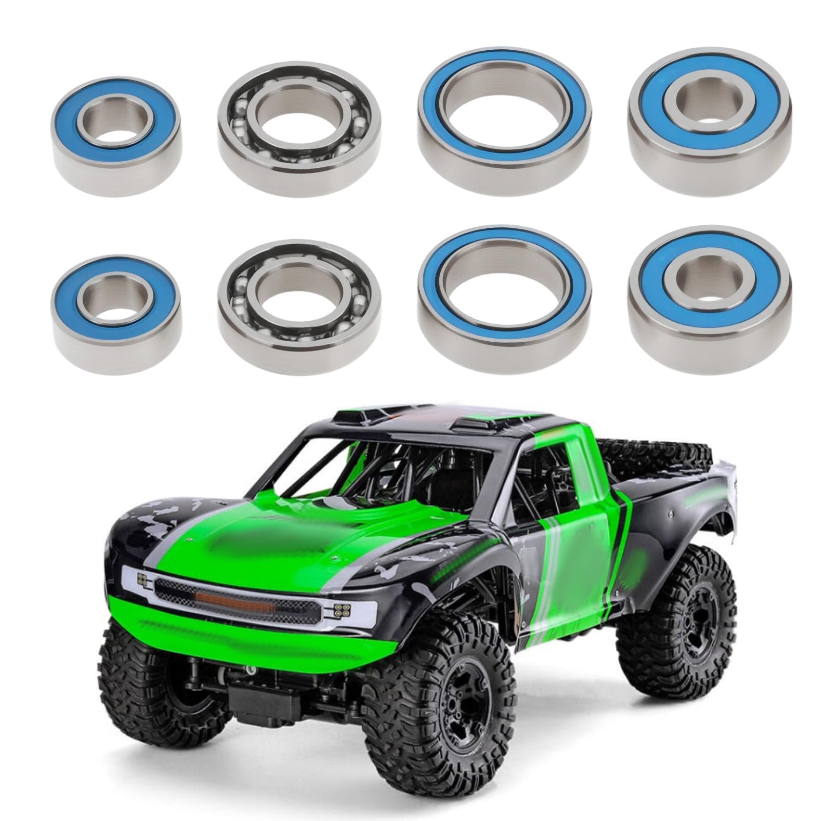 SG Store 16PCS RC Off-Road Car Front and Rear Bearings Kit 5x11x4 mm 7x14x3.5mm Open 5x14x5mm 10x15x4mm Compatible with Axial SCX10.2 SCX10 II Ar44