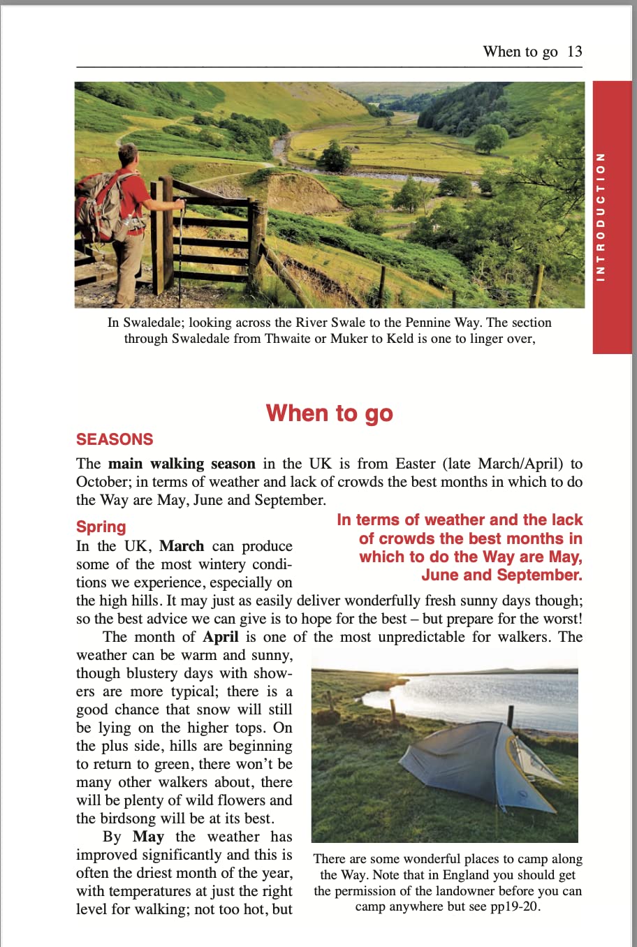 Pennine Way Edale to Kirk Yetholm Trailblazer Guide Planning Places to Stay Eat