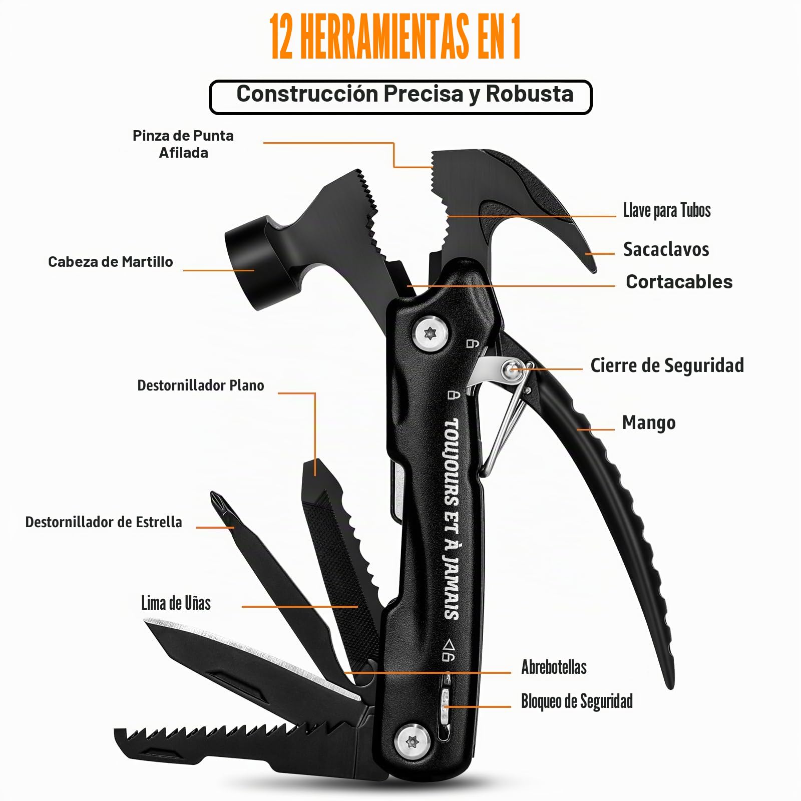 BIIB Regalo de San Valentín para hombres, herramienta multifunción 12 en 1, regalo de cumpleaños de San Valentín para hombres, artilugio útil inusual, accesorios de camping para papá, idea original de