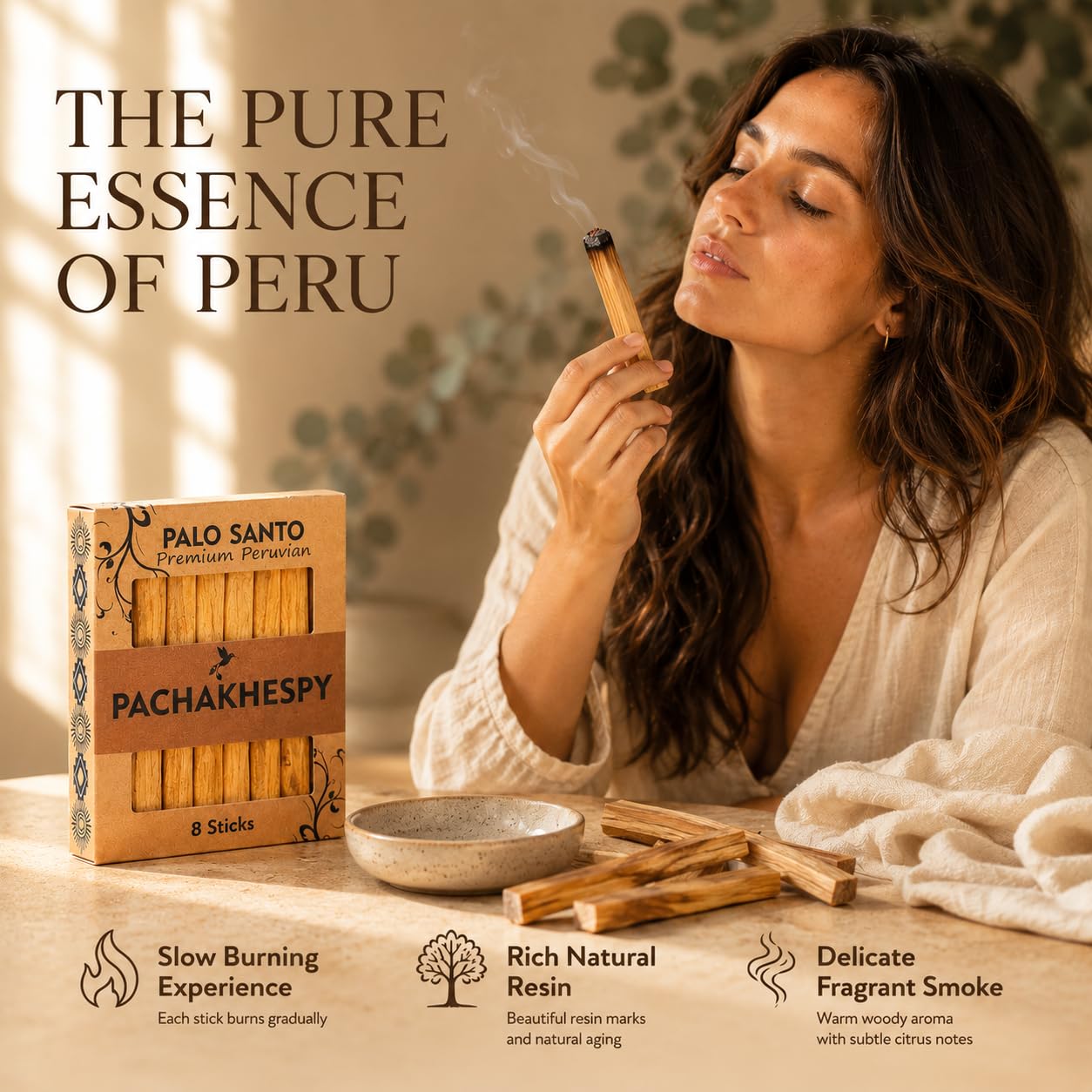 Palo Santo Sticks Authentic Smudging Peru – 8 Stück für Energieinigung, Aromatherapie, Meditation, 100 % natürlich, ethisch unbedenklich, nachhaltiges Heilholz, Premium-Qualität, Reinigung