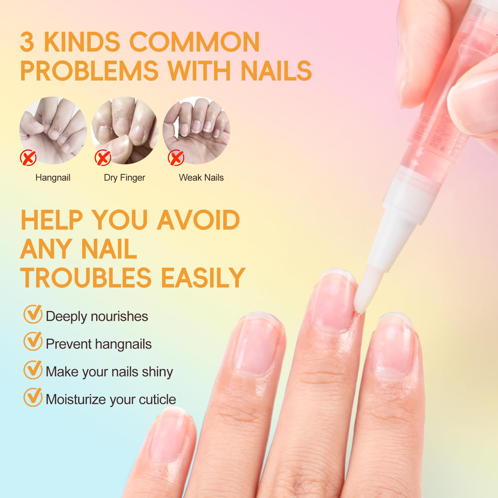 Coscelia Huile Cuticules Ongles Kit - 8 Pièces Cuticle Oil Stylo - Stylos à Huile pour Cuticules Mix Taste pour Réparer les Fissures et l'huile de Cuticule Sèche