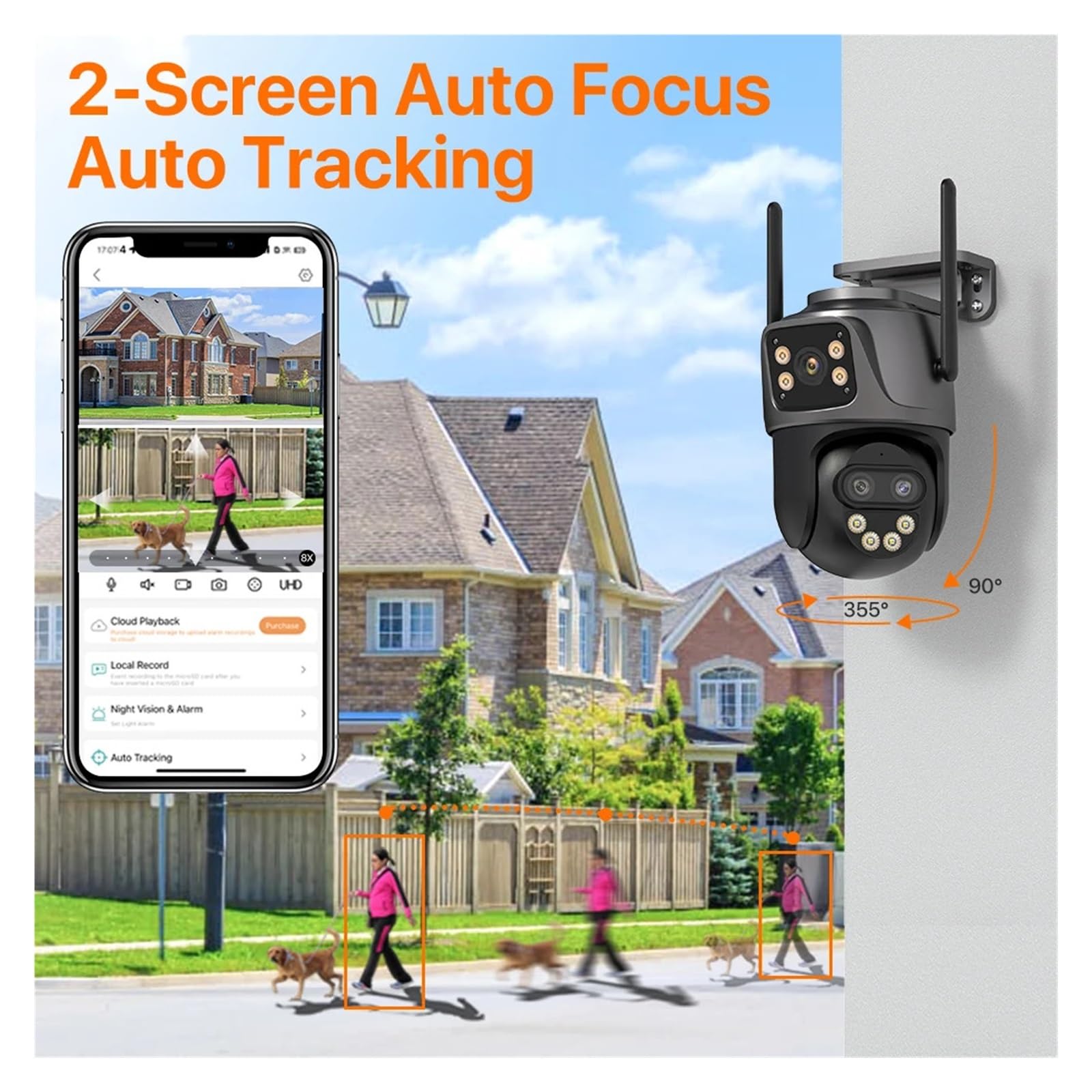 Caméra PTZ WiFi à Triple Objectif 9MP 6K