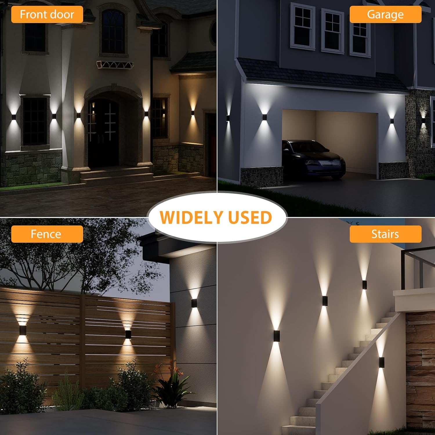 Solar Wall Light Outdoor,3000/4000/6000K 3 Modes Dusk to Dawn Lighting Wall Sconce IP67 Waterproof Up and Down Solar Lights Outdoor for House, Garage, Porch,Doorway (2 Pack) - Image 7