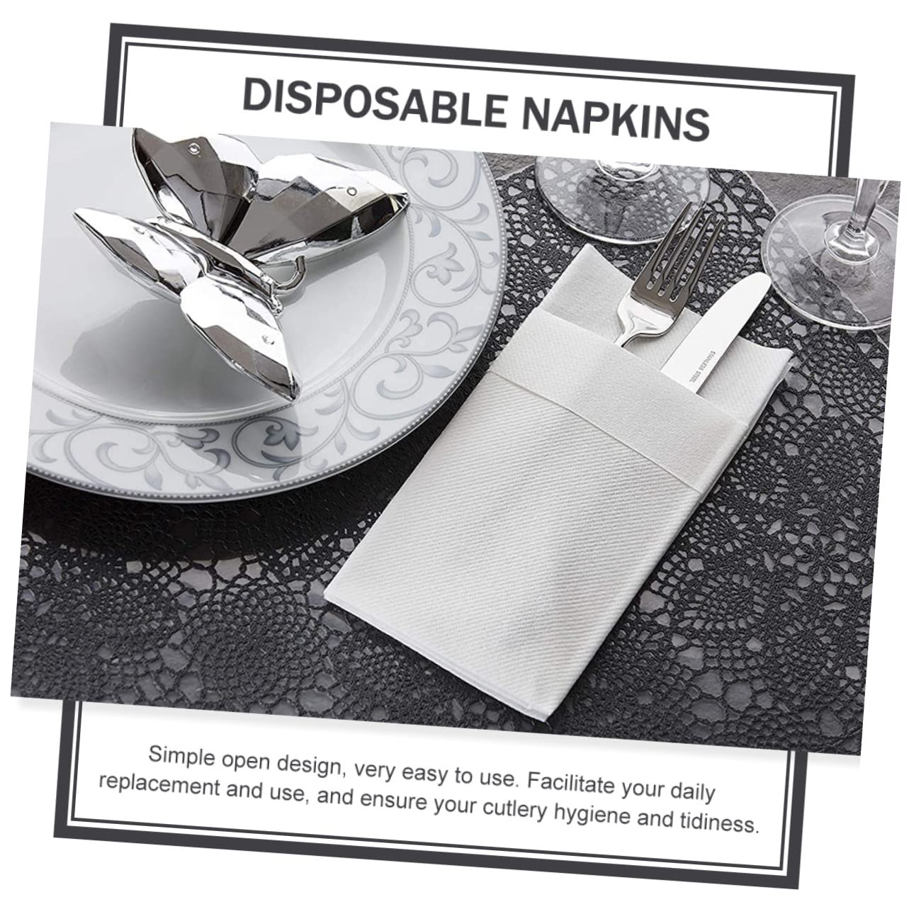 Servilletas Decorativas 50 Unidades de Papel Blanco
