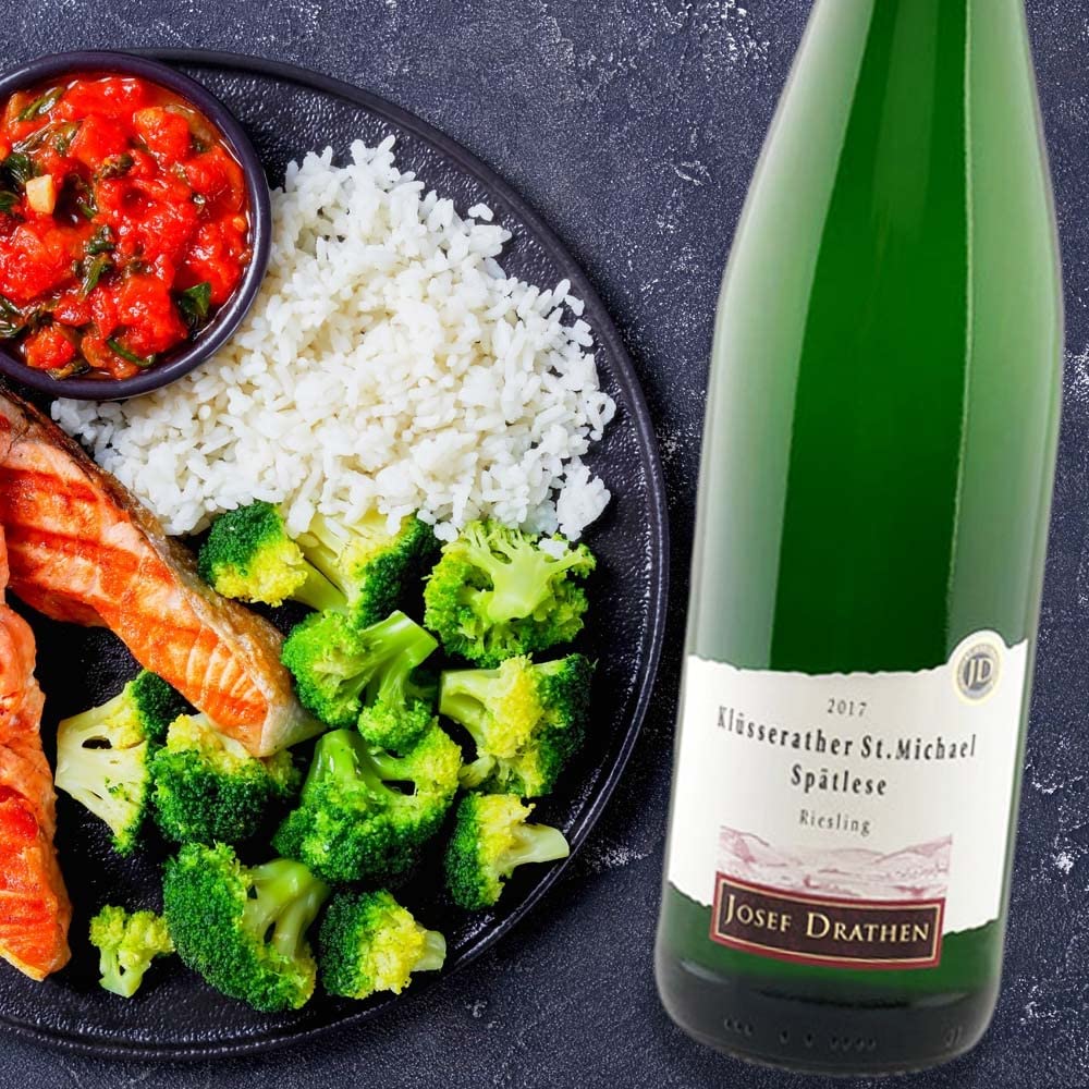 J.Drathen Klüsserather St.Michael Spätlese QmP, süß, sortenreines Weinpaket + VINOX Winecards (6x0,75l)