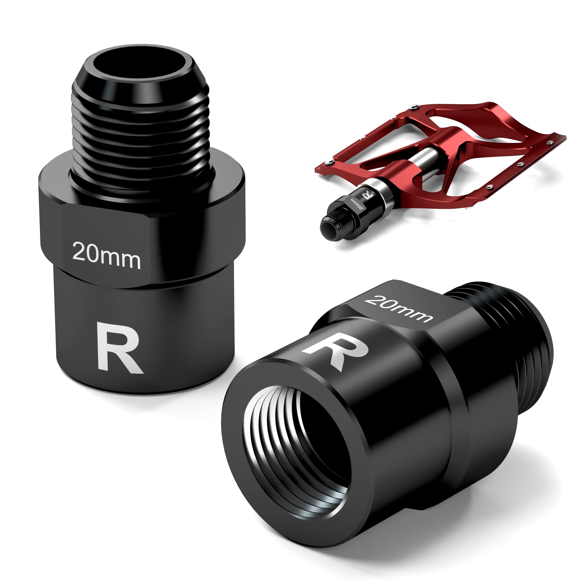 Bike Pedal Extenders 20mm/.79” Pedal Extensions, Titanium Alloy Pedal Spacers w/Washers for 9/16