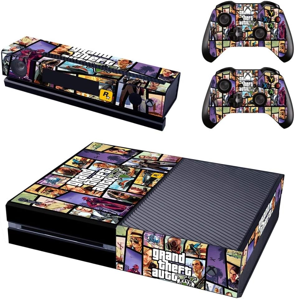 Xbox One Skin Set - GTA V HD Printing Skin Cover Protective for Xbox One Console, Kinect & 2 Controller by Mr Wonderful Skin