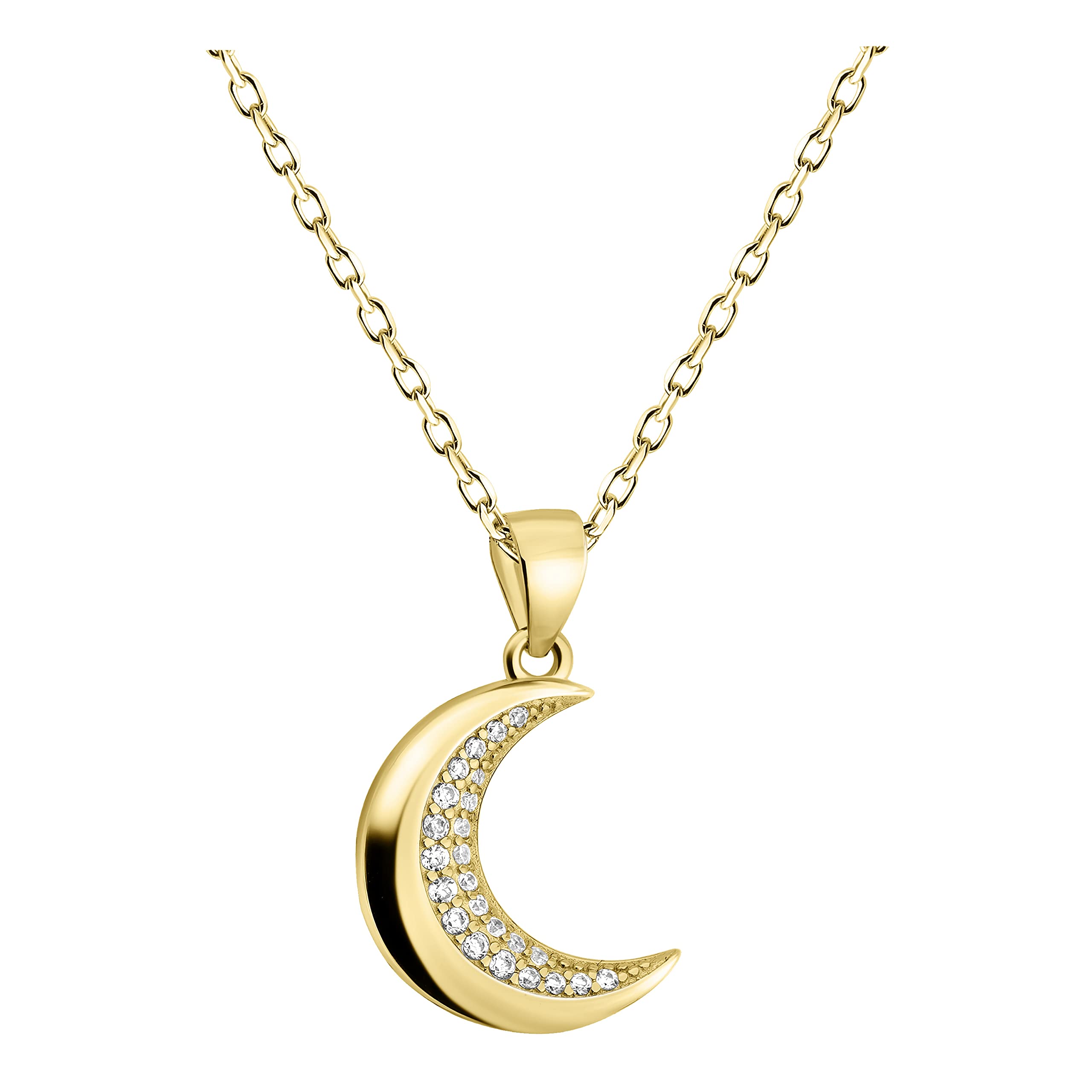 Sofia Milani Collar para Mujeres en Plata de Ley 925 - con Circonita - Colgante de Luna