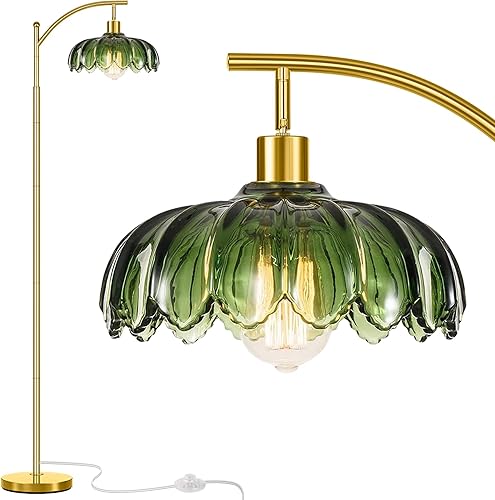 Lámpara de pie dorada para sala de estar, lámpara alta de pie vintage única, lámparas de pie modernas de mediados de siglo, lámparas de pie de