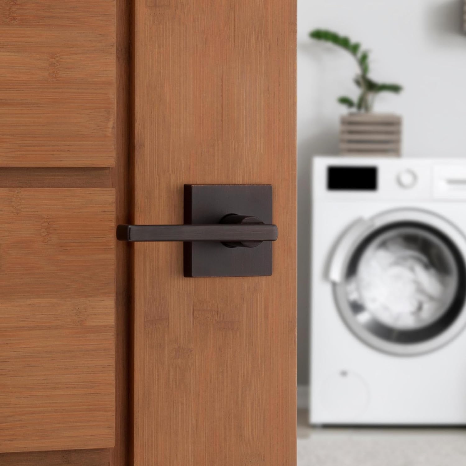 Kwikset 720HFLSQT-26D Halifax Lever with Square Rose Passage Door Lock with 6AL Latch and RCS Strike Satin Chrome Finish