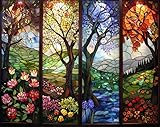 5D Diamond Art Painting Kits for Adult Beginners,Four Season Life of Tree Flower Diamond Art Kits,Full Drill Paint with Diamond Dot Gem Art Painting for Home Decor 12x16 inch