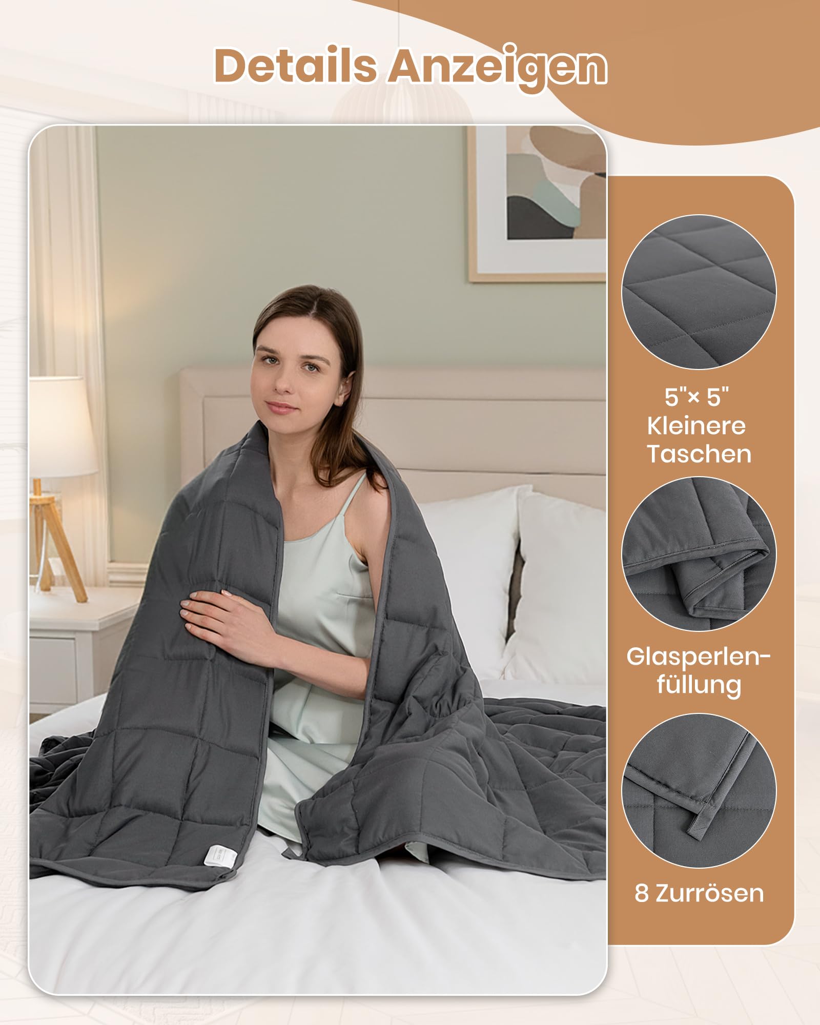 Good Nite Gewichtsdecke 150x200cm 8kg Weighted Blanket Anti Stress Therapiedecke