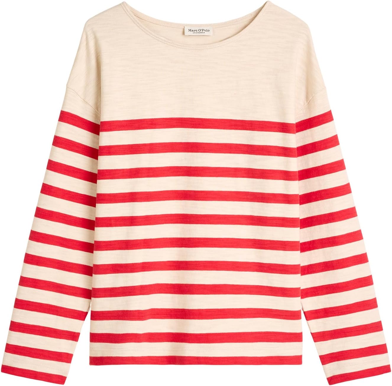 Marc O'Polo Relaxed Striped Long-Sleeved Shirt in Yarn-Dyed Heavy-Slub Jersey