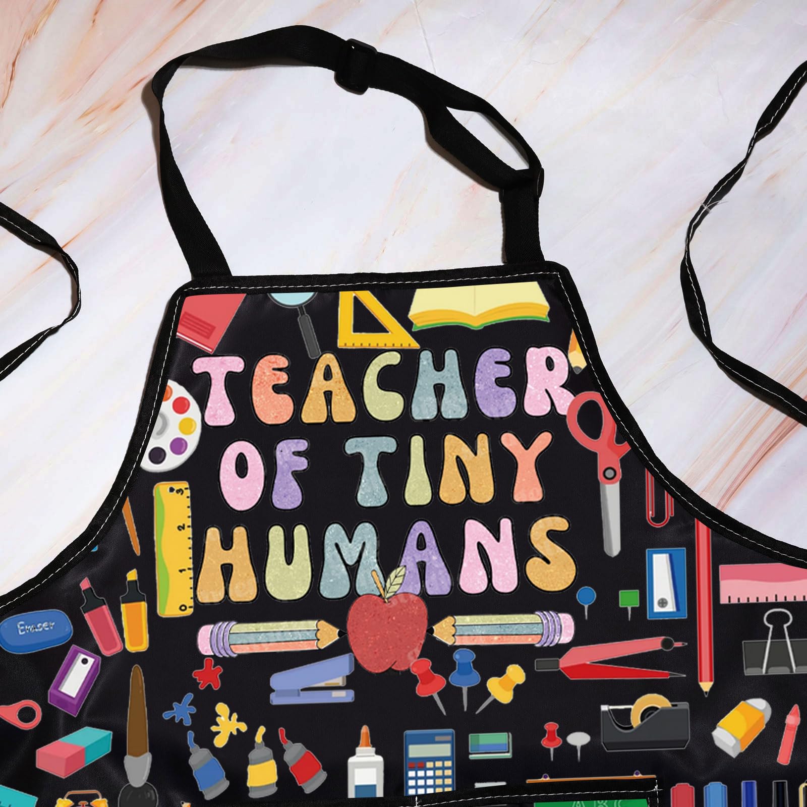 WZMPA Kindergarten Teacher Adjustable Aprons Teacher Appreciation Gift Teacher Of Tiny Humans Preschool Teacher Apron - Image 3