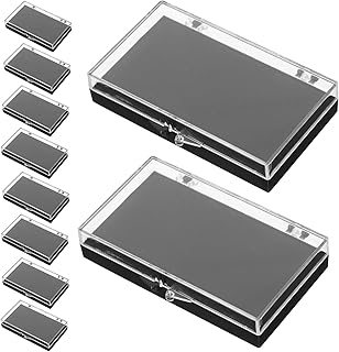 SUPVOX 10 Piezas Caja De Insignia Vitrina De Plástico Contenedor De Joyas Vitrina De Broche Caja De Almacenamiento De Anillo Contenedor De Exhibición De Joyas El Plastico Black