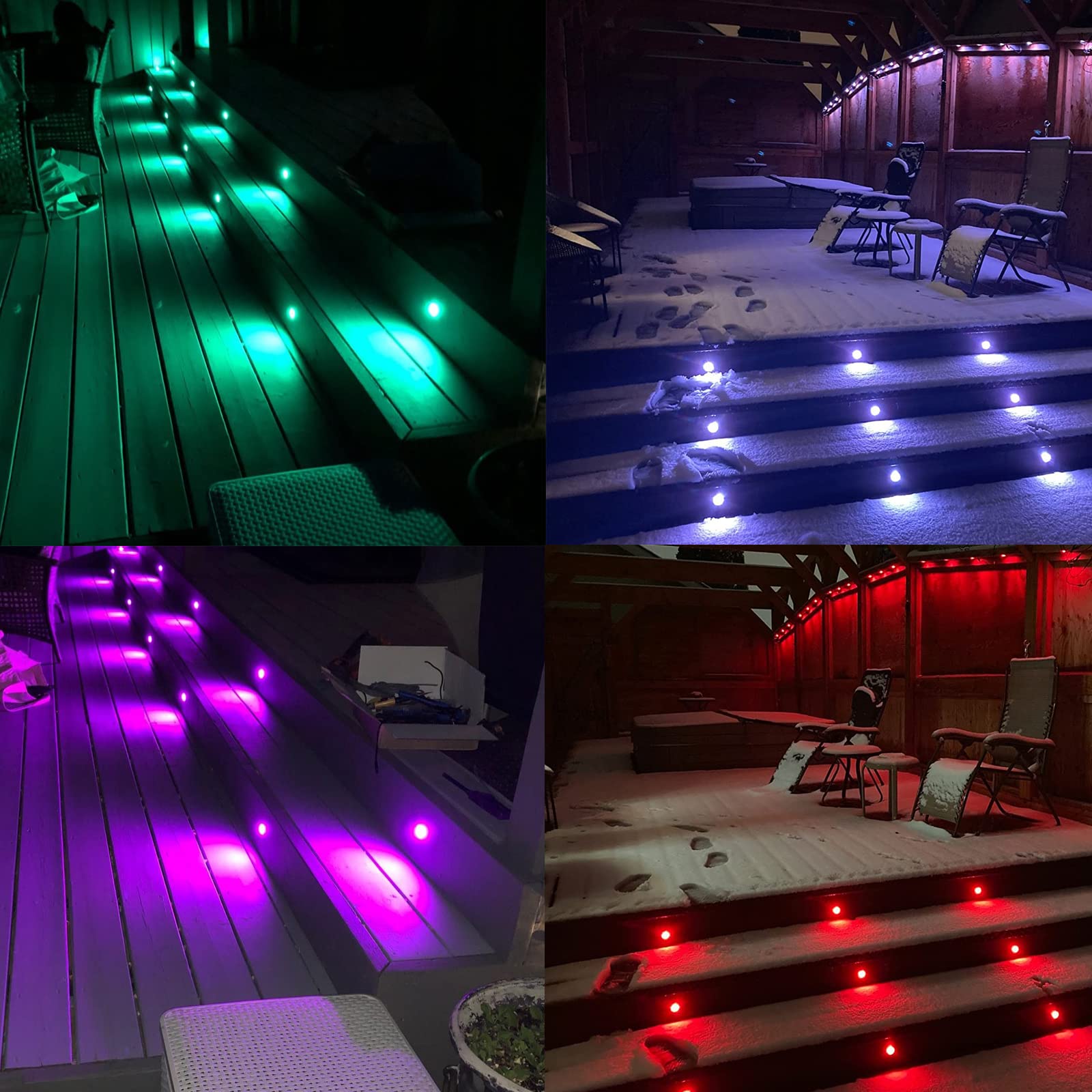 Led Spot Mini Zewnętrzna, Oprawa podtynkowa 30 mm IP 67 Oświetlenie Schodów Zewnętrznych Led Wbudowany DC 12V 0,6W do basenu krajobrazowego (rgb(czarny) 10 zestaw)