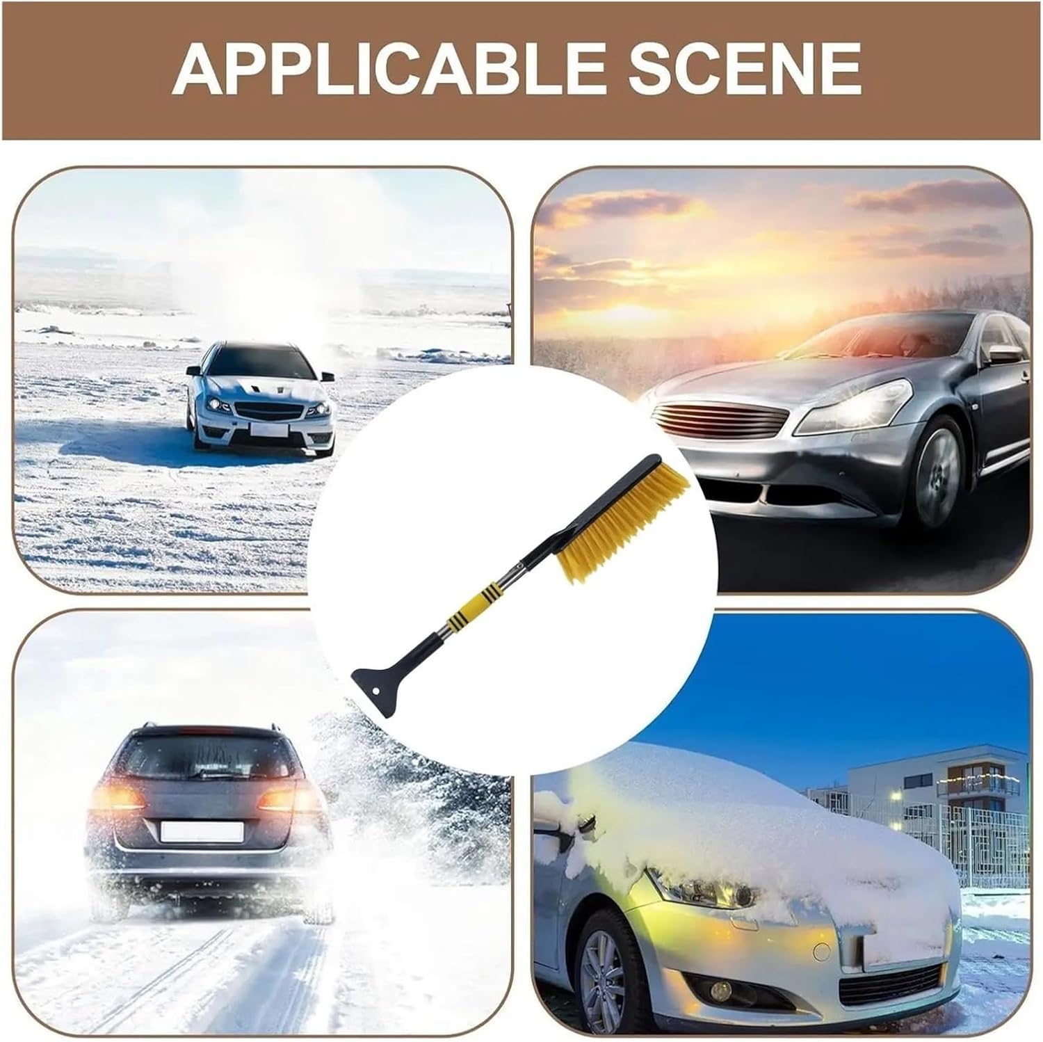 Car Snow Brush and Ice Scraper Extendable Winter Automotive Cleaning Supplies Window Removal for Drivers(7PCS Sets)
