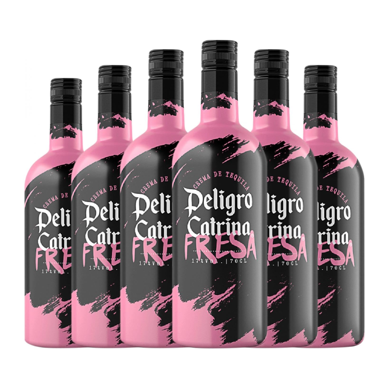 Crema de Licor Andalusí Peligro Catrina Tequila Fresa 70 cl (Caja de 6 Botellas de 70 cl)