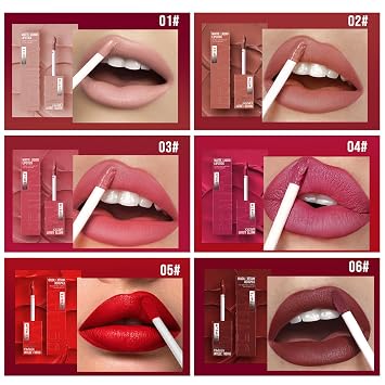 Pink Liquid Lipstick Matte Long Lasting Waterproof Highly Pigmented Color Lip Stain Tint Non-Stick Cup Lip Gloss Velvet Labiales-04# Lippy