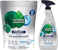 Seventh Generation Power+ Stain Remover Bundle: Plant-Based Laundry Spray + 3-in-1 Oxy Booster Packs, Fragrance-Free & Eco-Friendly
