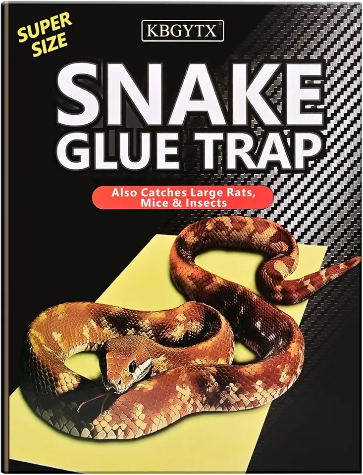 4 Pack 10" x 16" Large Snake Glue Traps with Enhanced Stickiness, Snake Rat Sticky Pad Board for House Indoor Outdoor, Sticky Glue Traps for Snakes, Mice, Rats, Easy to Set