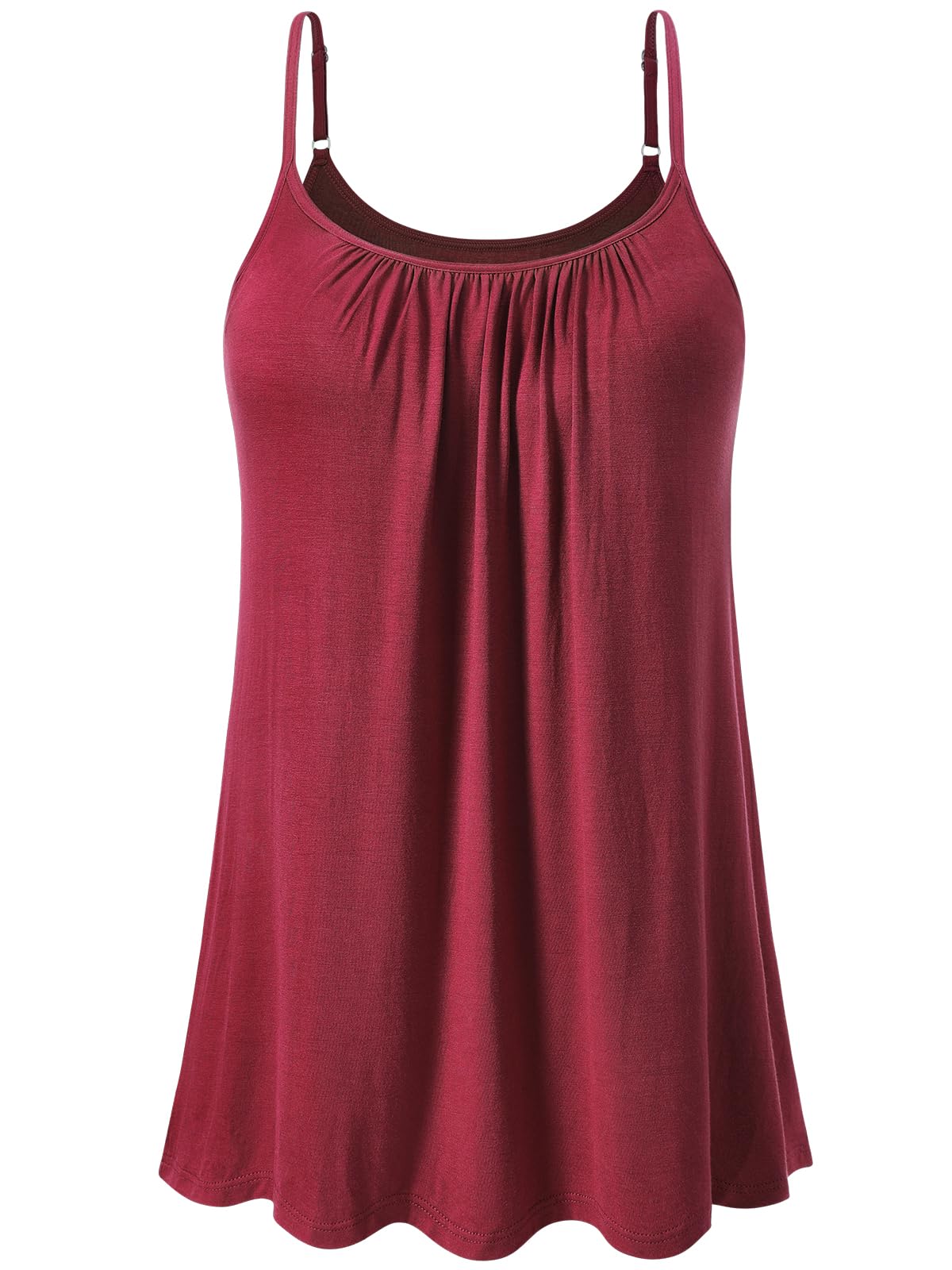 vislivin Top mit Integriertem BH Damen Unterhemd Spaghettiträger Tops Loose Tank Ärmellose Bluse Trägertops S-XXXXL