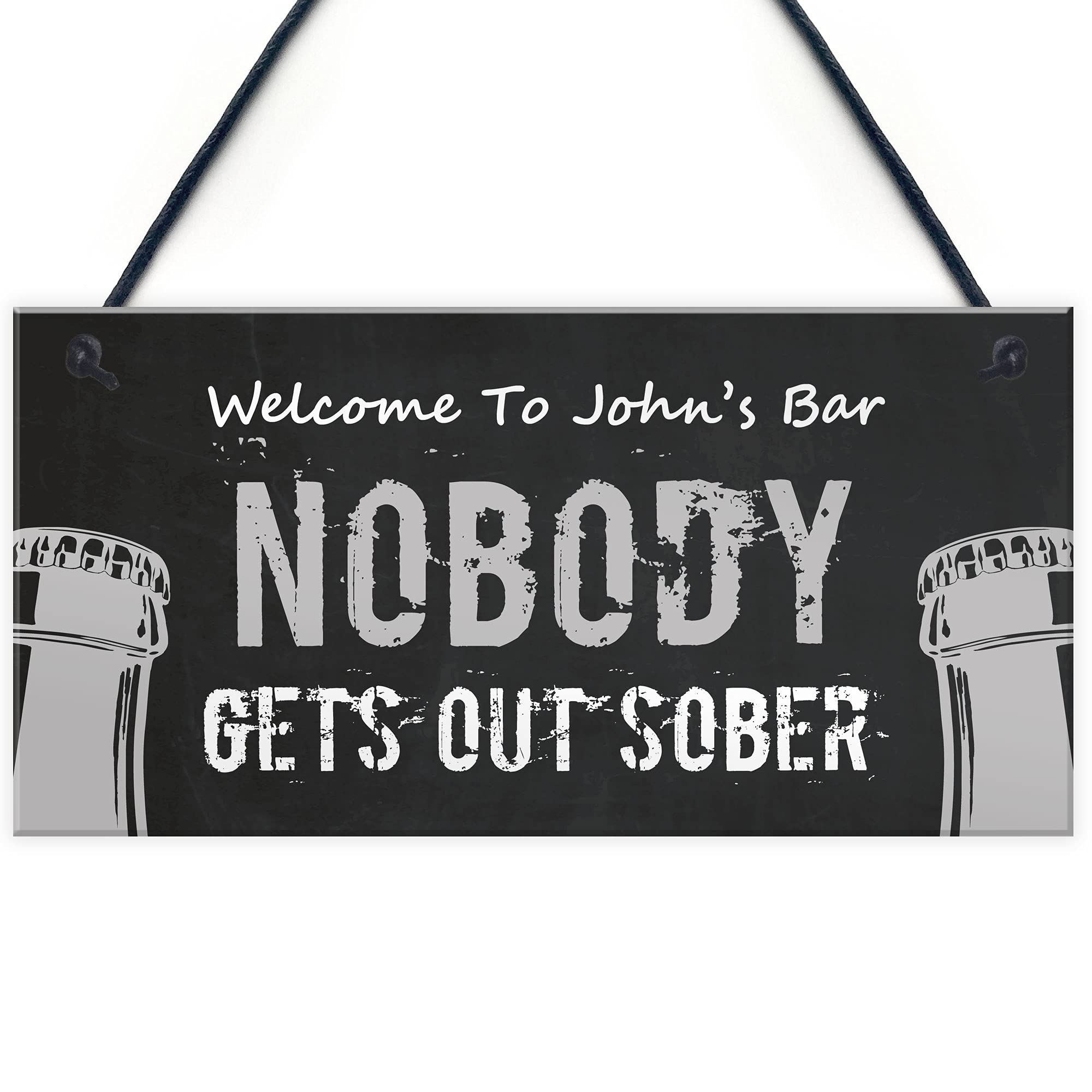 Funny Home Bar Sign Personalised Alcohol Beer Gift Hanging Man Cave Pub Sign