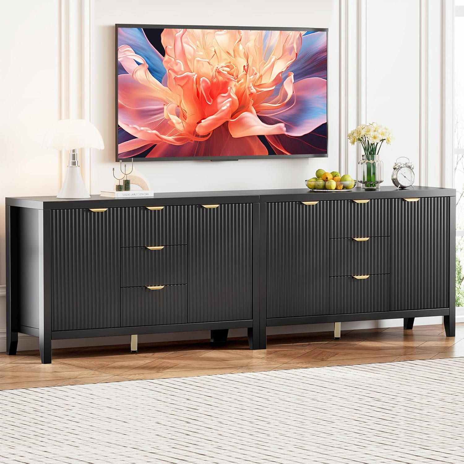 Amazon.co.jp: 【幅118cm】木製 収納キャビネット 収納棚 扉付き