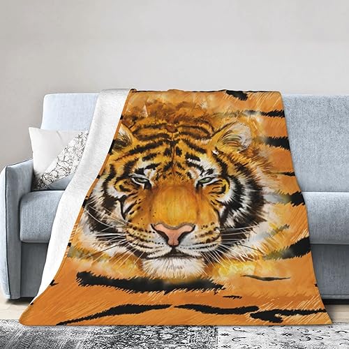 Manta de tigre para aire acondicionado, suave, manta de franela para niños (50 x 40 pulgadas)