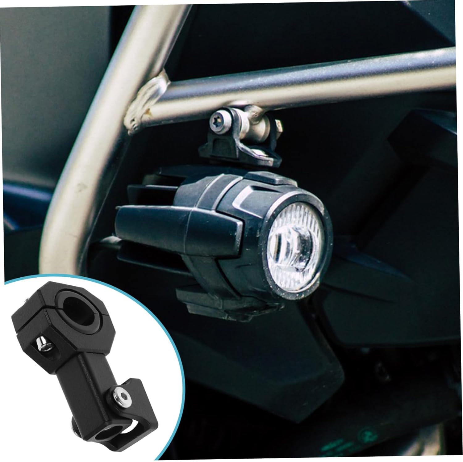 Unomor 2pcs Motorcycle Light Brackets Support for Fog Lights Adjustable Fork Mount Tube Clamp for Headlight Installation Motorcycles and Electric Scooters