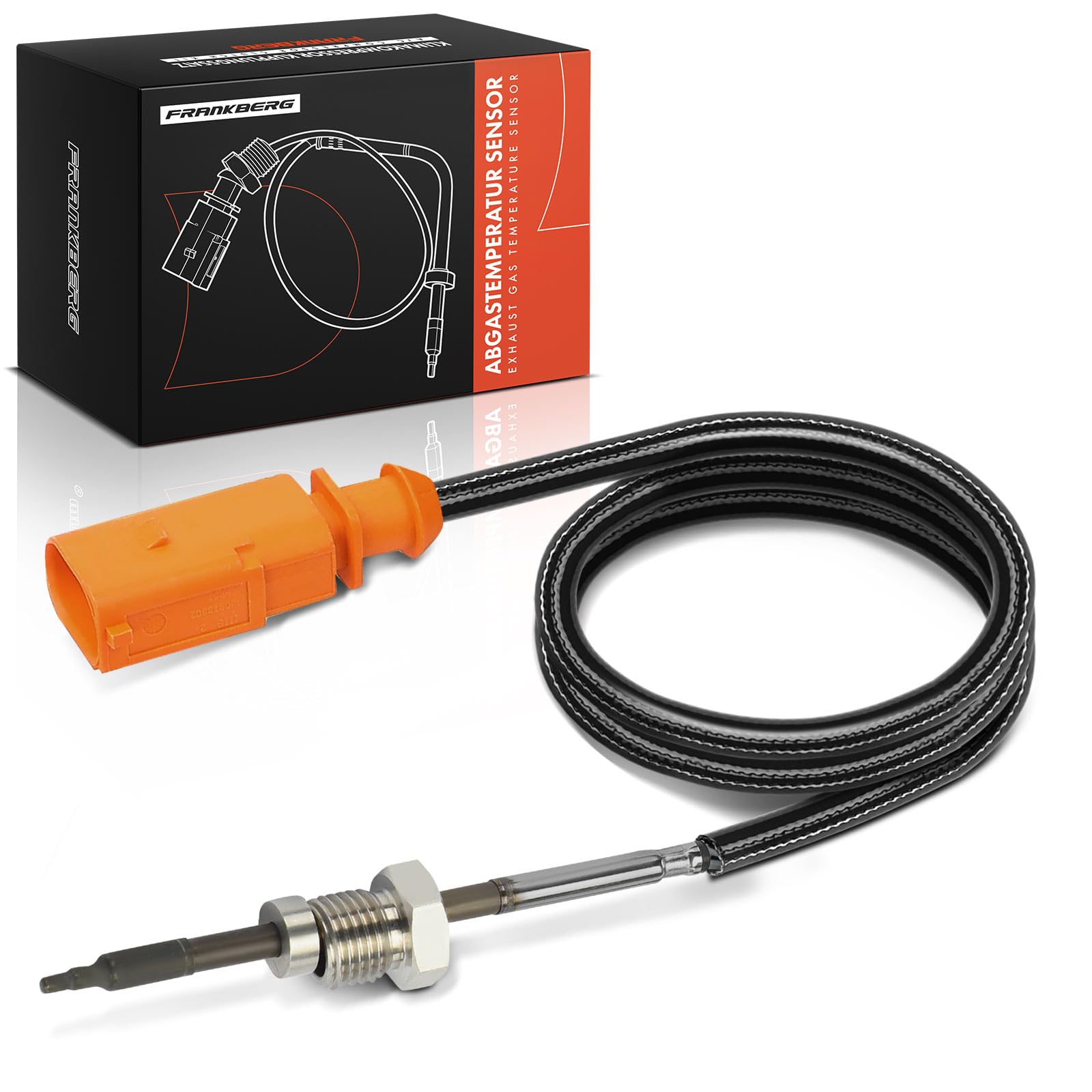 Frankberg Sensor de temperatura de gases de escape después del filtro de partículas de hollín 2 Polos Compatible con Q7 4LB 3.0L 2006-2015 T.o.u.a.r.e.g 7L6 7L7 7LA 3.0L 2004-2010 Replace# 059906088CC