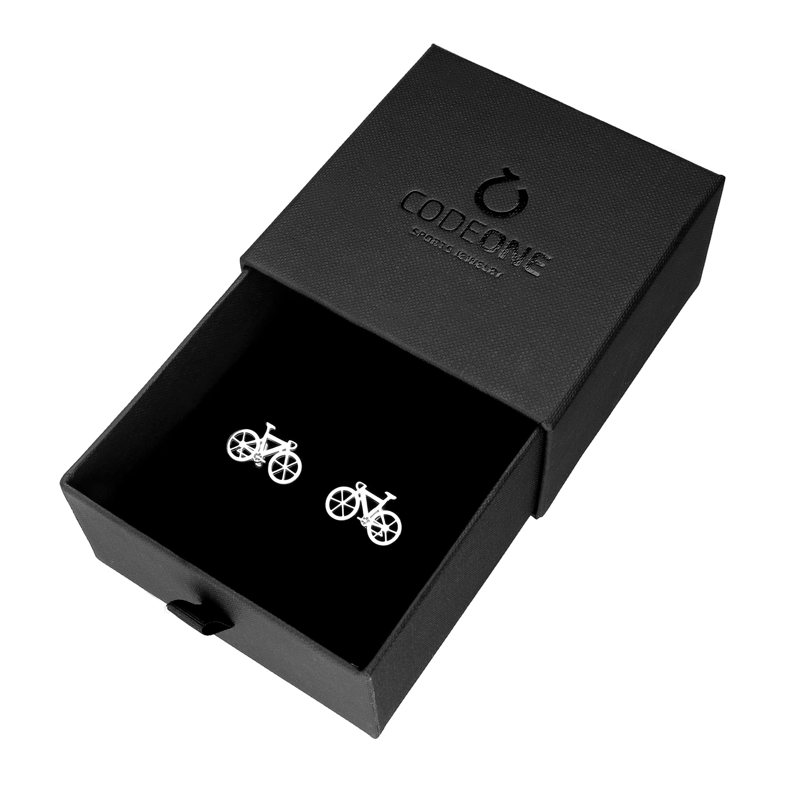 CODEONE Gemelli Bicicletta da Strada | Acciaio Inossidabile | Design Artigianale Sportivo | Gemelli Ciclismo | Confezione Regalo