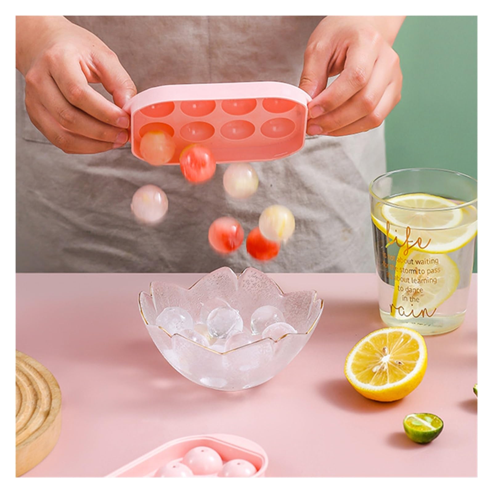 Vassoio per cubetti di Ghiaccio Rotondo Stampo per Ghiaccio colorato Rombo Vassoio Fai-da-Te Cube Maker Forme per stampi in plastica PP Stampo per Uso Alimentare Utensili da Cucina Stampo per Gelato