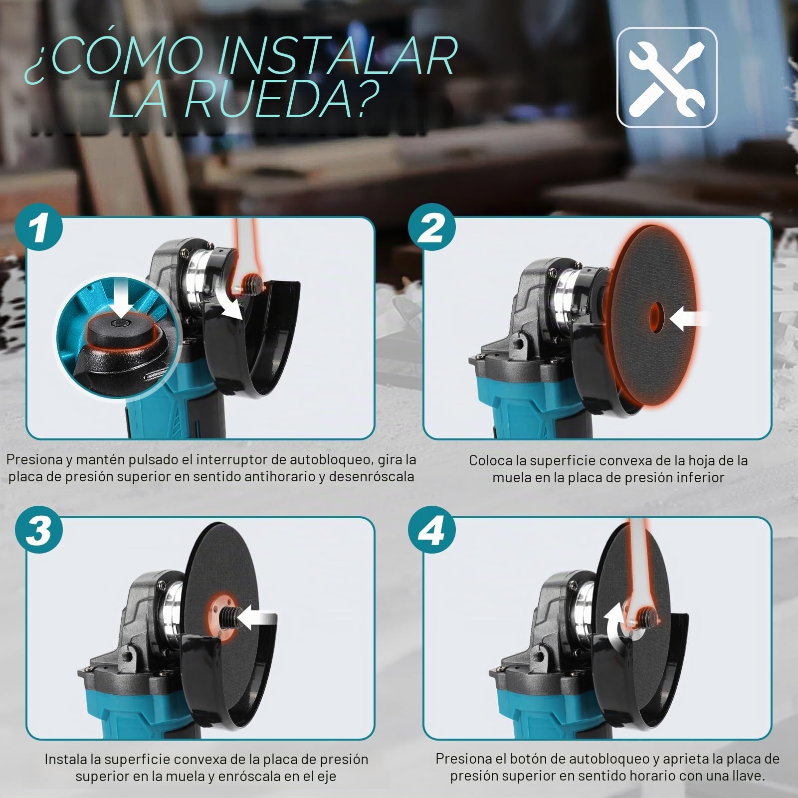 WingFly Amoladora Angular a Batería para Makita 18V, Mini-Amoladora Profesional, 125mm, Motor Sin Escobillas, Protección de Disco, para Cortar, Esmerilar, Pulir