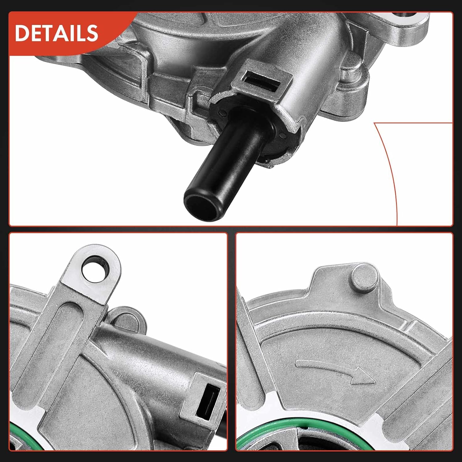 A-Premium Brake Vacuum Pump Compatible with Mercedes-Benz C230/C280 2006-2007, C300 2008-2011, C350/E350/ML350/R350 2006-2011, SLK280 2006-2008, SLK300 2009-2011, 2.5L 3.0L 3.5L