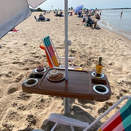 Miniatura 8 de Manufacturers' Select ITC - Juego de mesa de barco con paraguas y patas de barra de arena de 47 pulgadas, mesa grande, pata con taladro de arena,