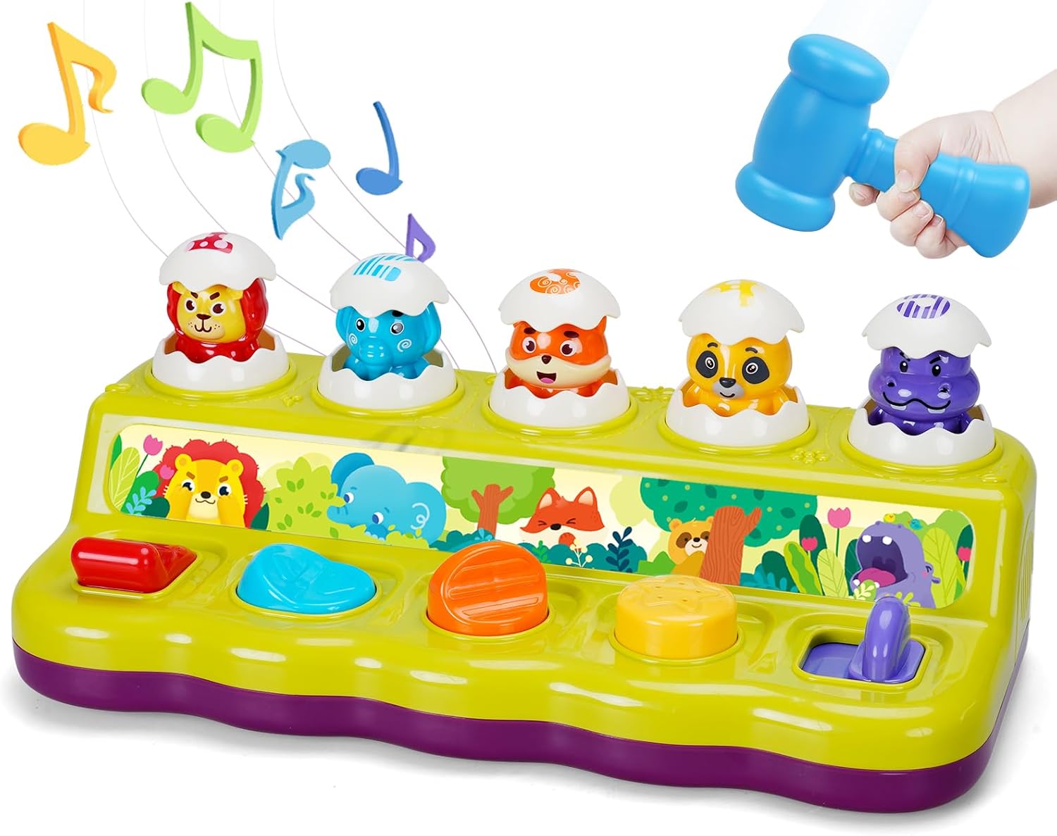 FS Toddler Pop Up Toy with Music and Light, Cause and Effect Toys for 6 9 12 18 Month Old Baby, Early Learning Educational Toys for 1 2 Year Old Boy and Girls Gifts