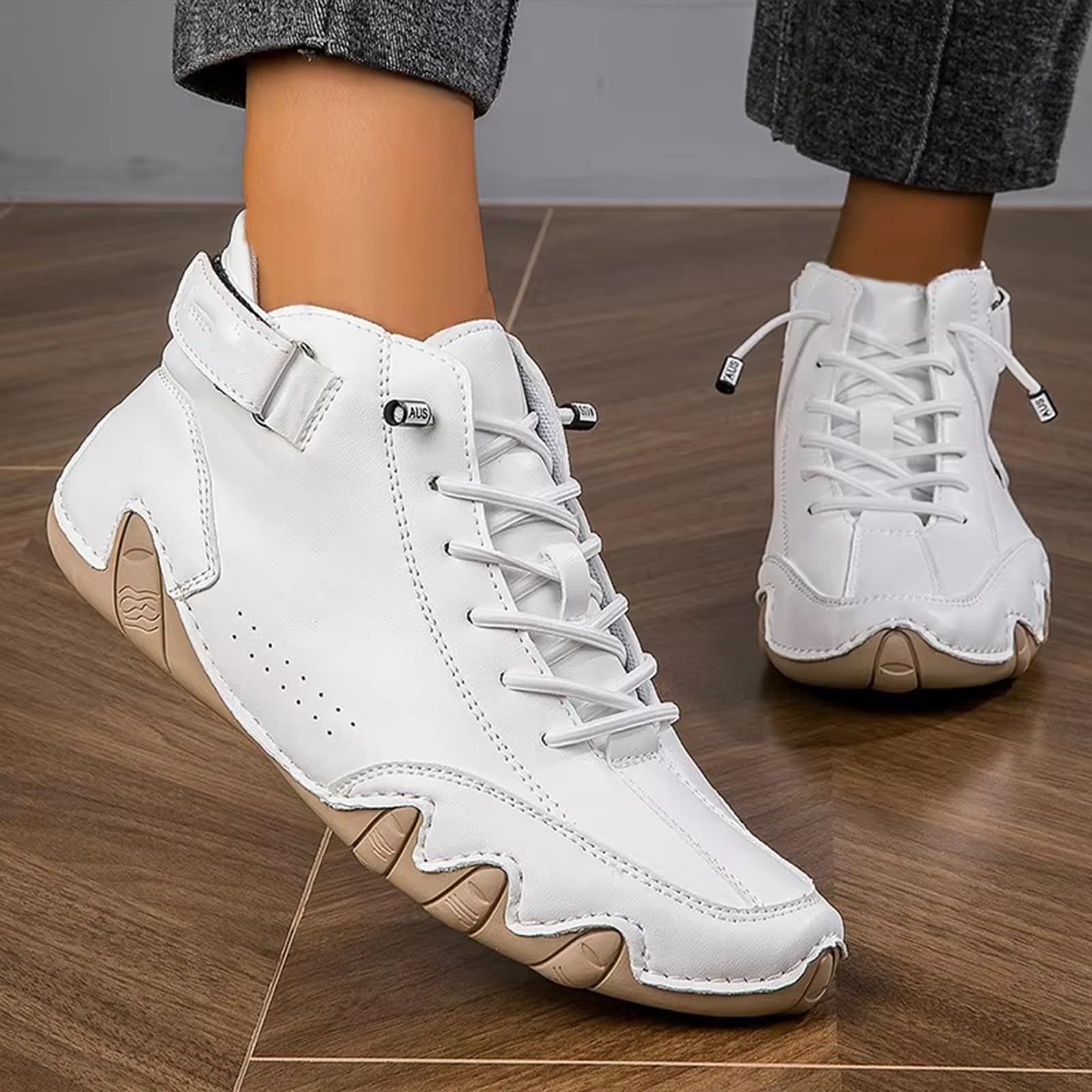 Femmes Bottes hautes en daim souple faites à la main en
