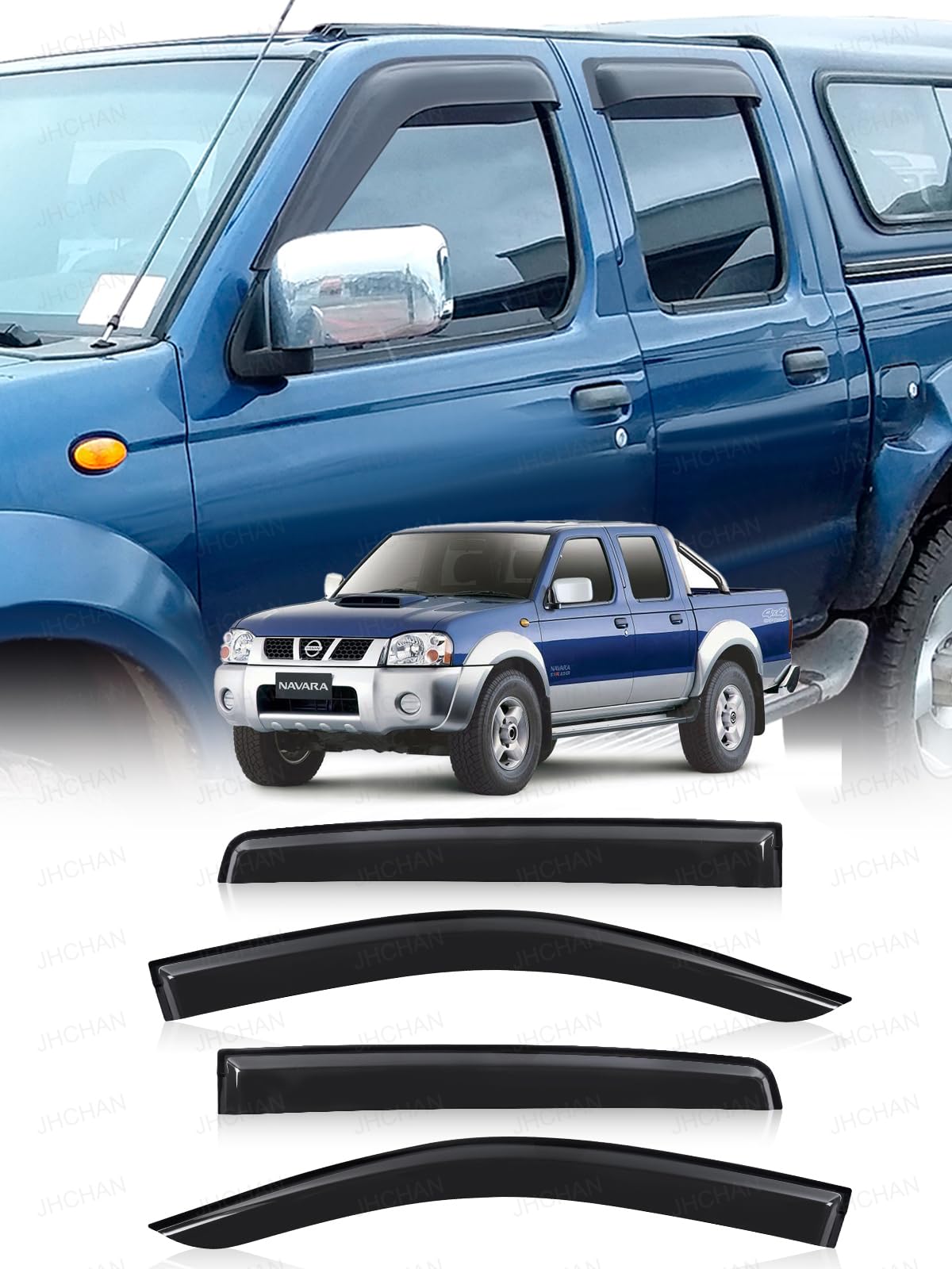 Déflecteurs d'air Nissan Navara D22 Double Cab accessoire auto - 8