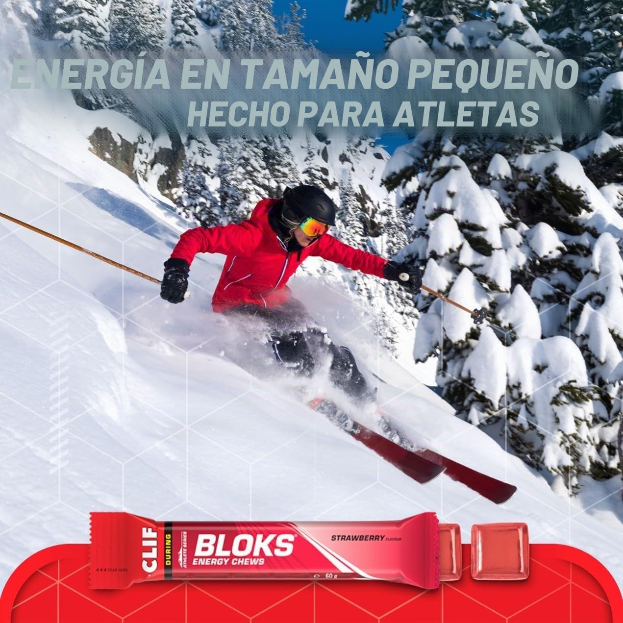 CLIF BLOKS Strawberry Gominolas Energéticas, 18 x 60 g