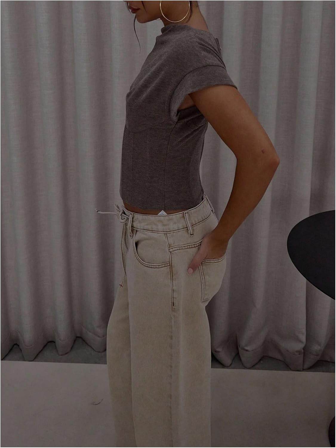 SOLY HUX Women's Crew Neck Cap Sleeve Shirts Tank Top Zip Back Casual Pullover Going Out Tops - Image 3