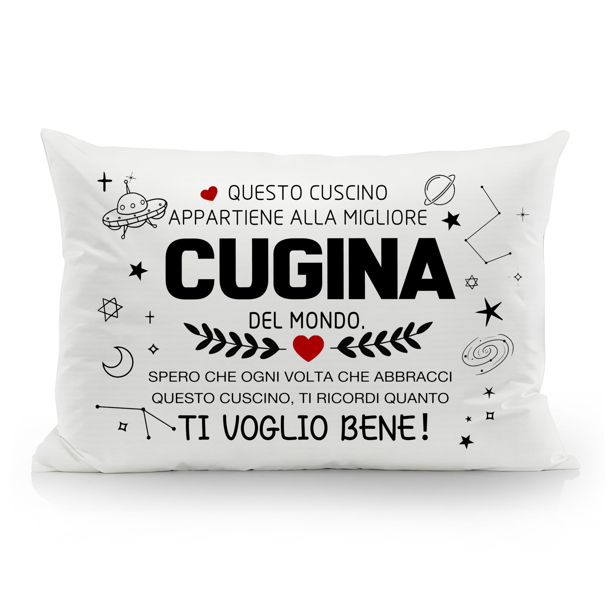 Aosumin Migliore Cugina Spero che ogni volta che abbracci questo cuscino ti ricordi quanto ti voglio bene Federe Cugina Regali per donne Ragazze Regalo di compleanno Regalo di Natale (cugina-a)