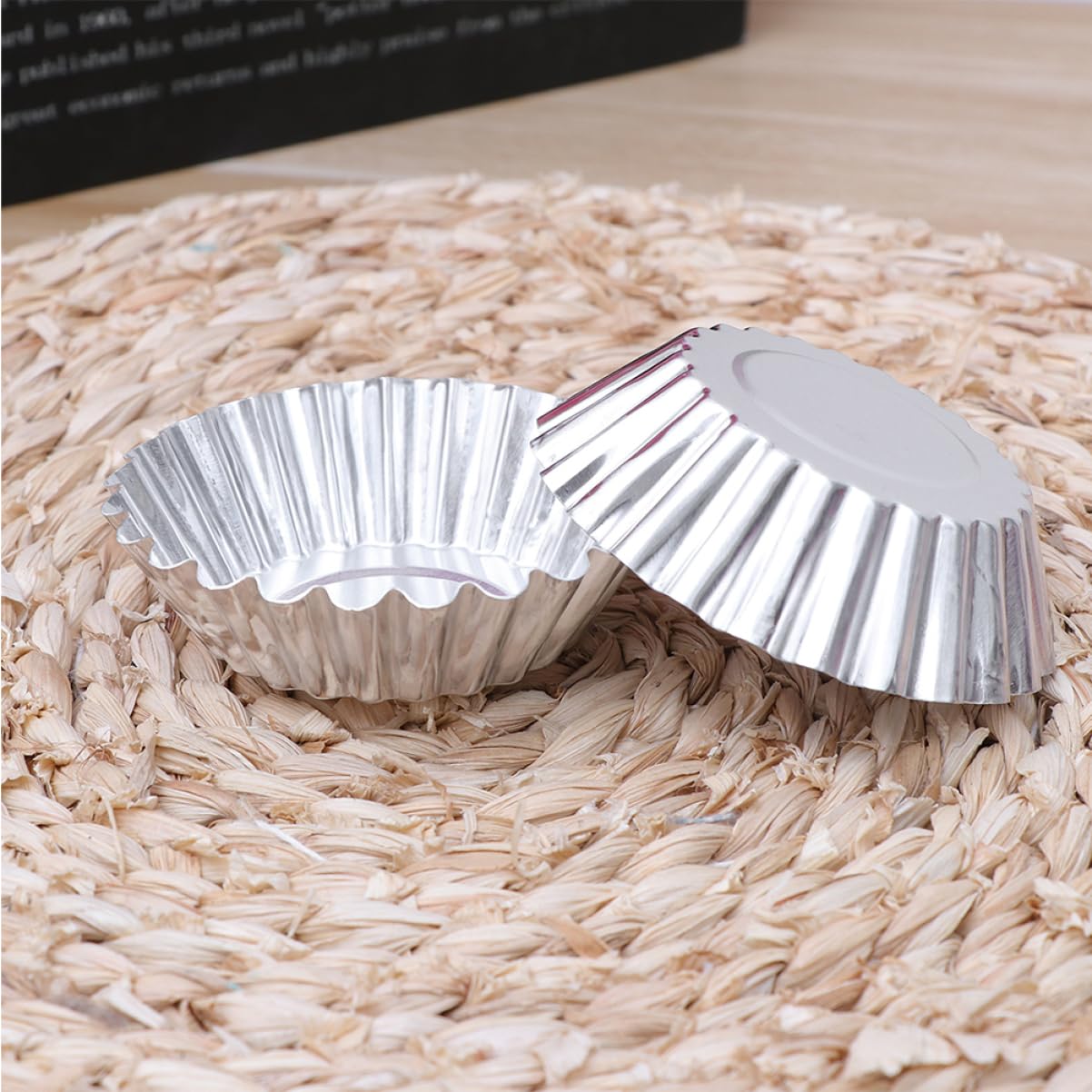 Gatuida 2 Series Taza Para Hornear Muffins Moldes Reutilizables Para Tarta De Huevo Latas De Pastel Para Hornear Cacerola Sartenes Bandejitas De Aluminio Silver 50 Piezas X 2