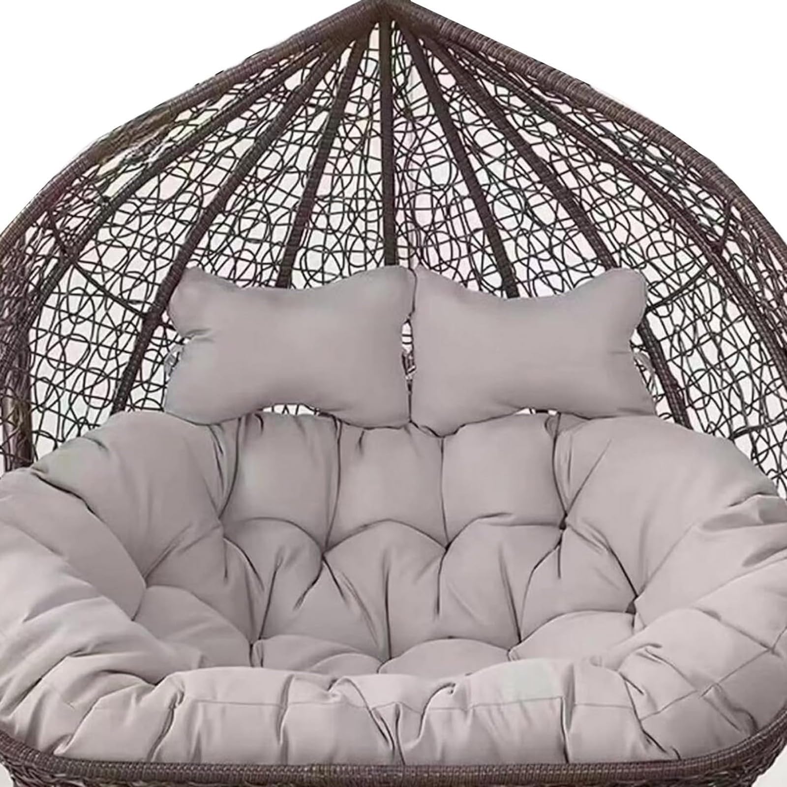 Huśtawka ogrodowa Double Egg Chair z poduszkami na 2 osoby, wiszący fotel hamakowy 51x43 cale, na patio G