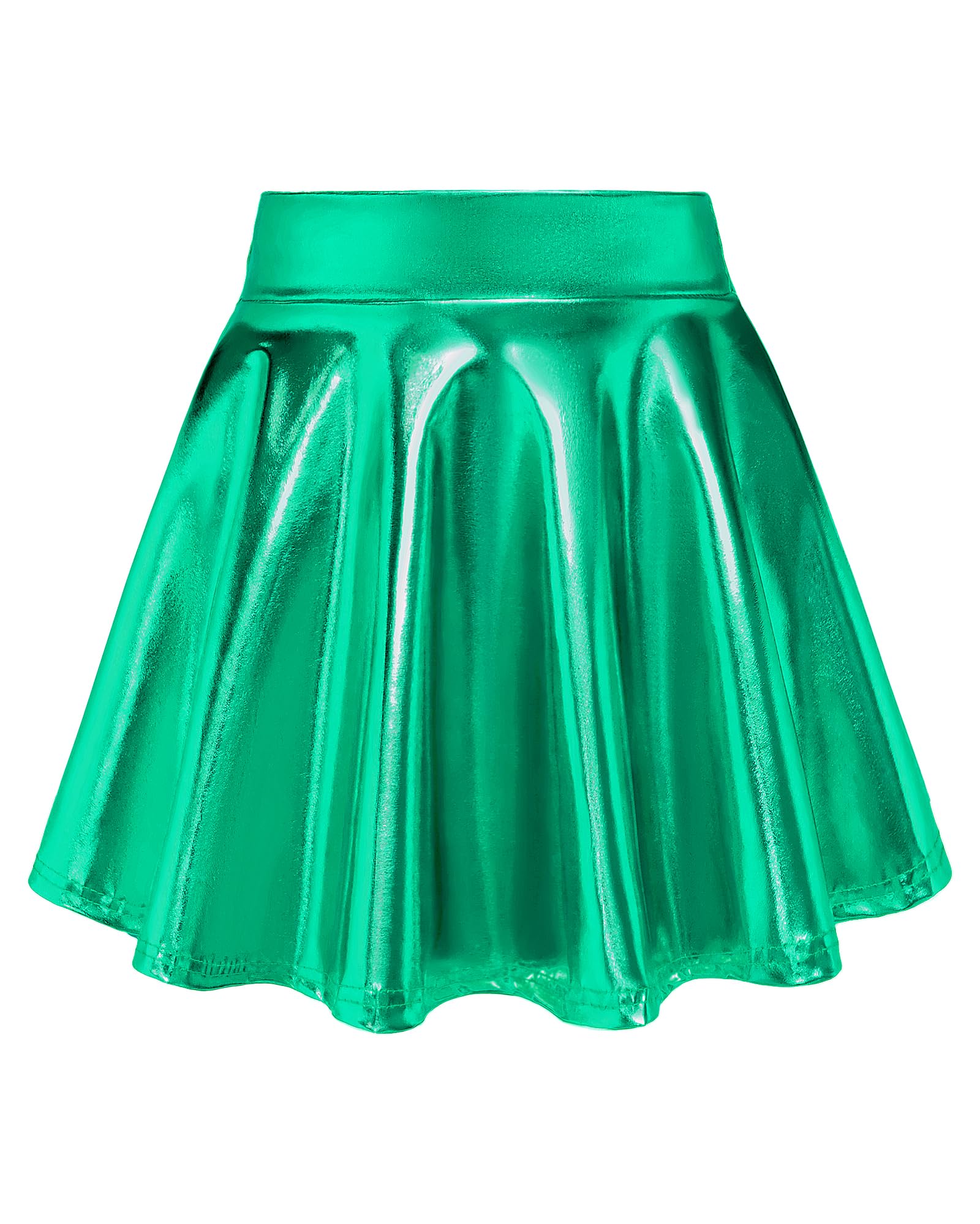 KEREDAGirls Metallic Skater Skirts Shiny Flared Holographic Skort