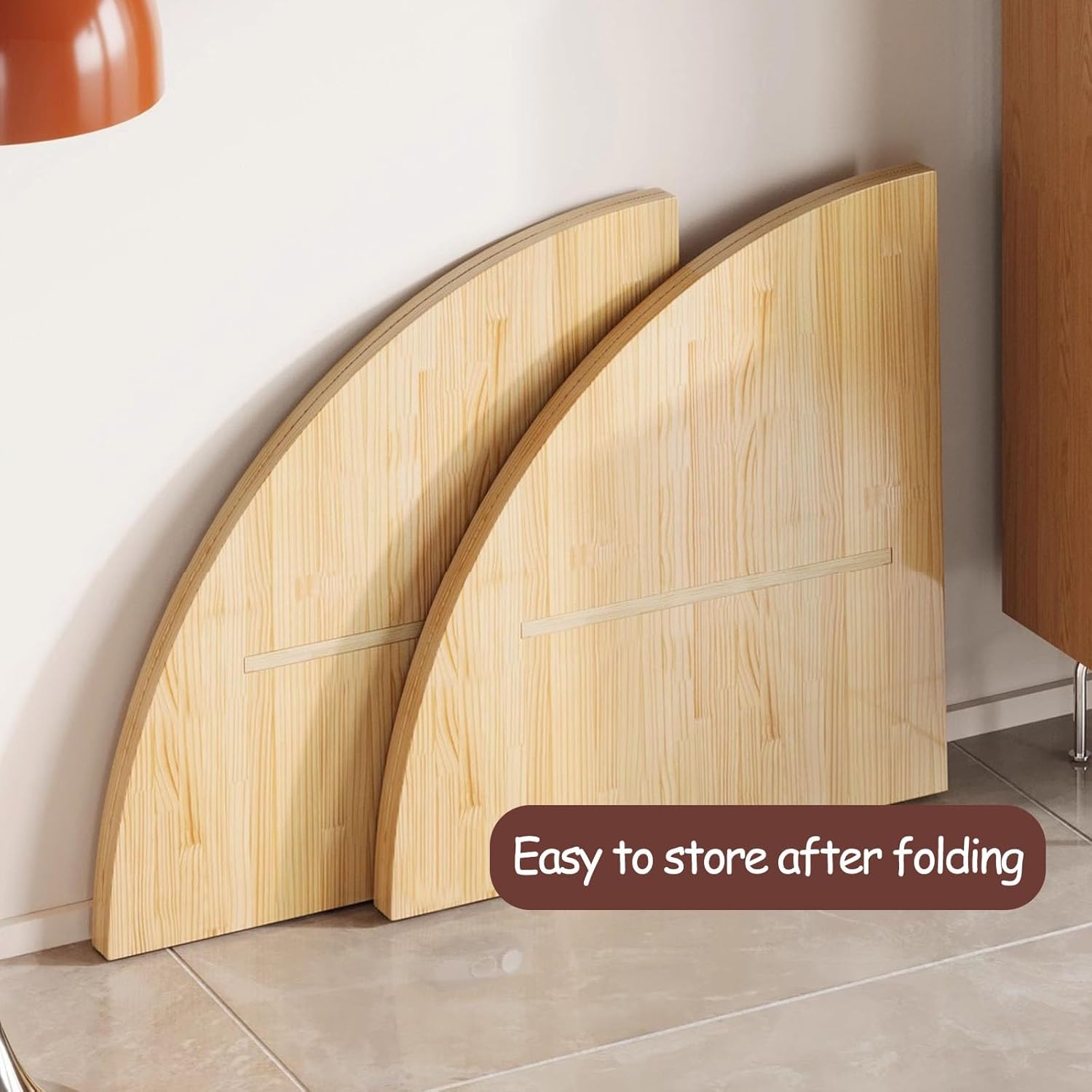 Large Wooden Foldable Round Tabletop,Wooden Table top Extender, No Legs Table Tops Only,Outdoor Tables top,Household Dining,Space Saving for Party Dining(55in)